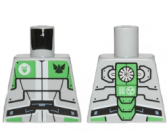 Torso Galaxy Squad Robot with Wide Black Belt and Bright Green Plates Pattern