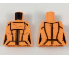 Torso Female with Black Panel Lines and White Zipper Pattern