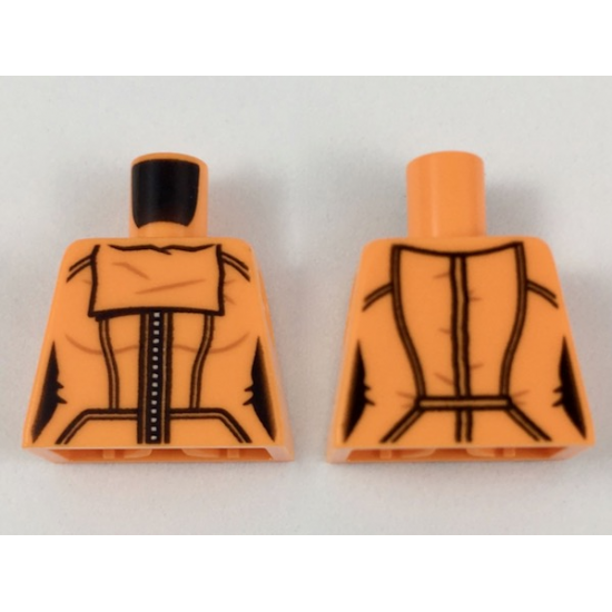 Torso Female with Black Panel Lines and White Zipper Pattern