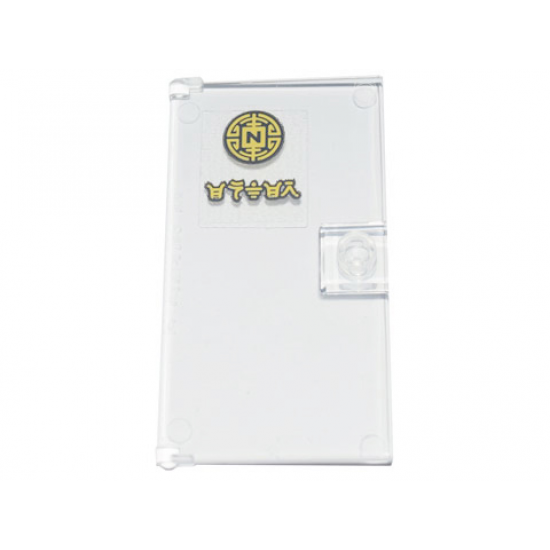 Door 1 x 4 x 6 with Stud Handle with Ninjago Logogram 'Enter' and Gold Maze Symbol with 'N' Pattern (Sticker) - Set 71741