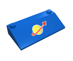 Slope 33 3 x 6 with Inner Walls with Classic Space Logo Pattern Small