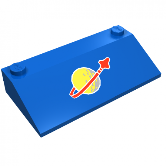 Slope 33 3 x 6 with Inner Walls with Classic Space Logo Pattern Small