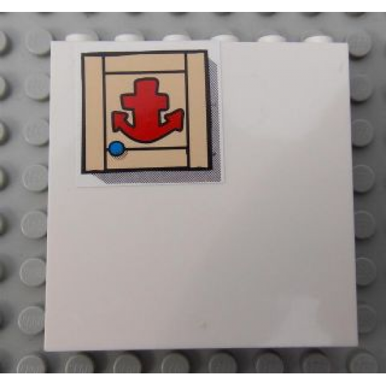 Panel 1 x 6 x 5 with Red Anchor Pattern (Sticker) - Set 3832