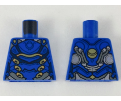 Torso Female Armor, Black Panel Lines, Gold and Copper Highlights Pattern