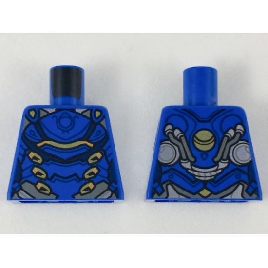 Torso Female Armor, Black Panel Lines, Gold and Copper Highlights Pattern