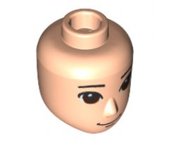 Mini Doll, Head Friends Male Large with Reddish Brown Eyes, Black Eyebrows and Closed Grin Pattern