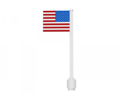 Flag on Flagpole, Straight with United States Pattern (Stickers)