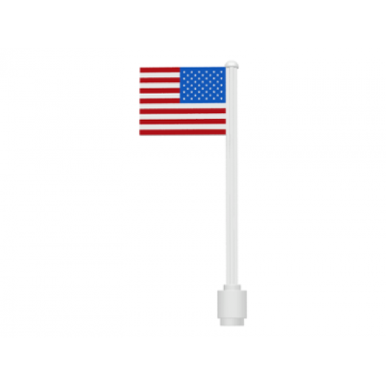 Flag on Flagpole, Straight with United States Pattern (Stickers)