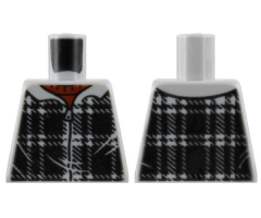 Torso Hoodie Plaid over Dark Red Shirt Pattern