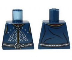 Torso LotR Vest with Silver Stars and Tree of Gondor Pattern (Aragorn)