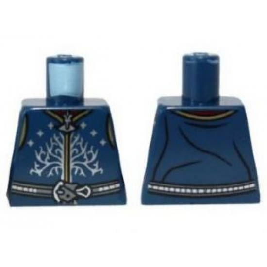 Torso LotR Vest with Silver Stars and Tree of Gondor Pattern (Aragorn)