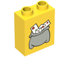 Duplo, Brick 1 x 2 x 2 with Mail Bag Small Pattern