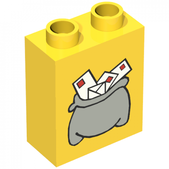 Duplo, Brick 1 x 2 x 2 with Mail Bag Small Pattern