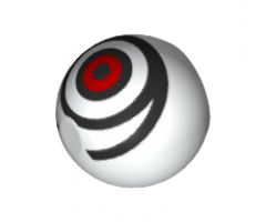 Technic Ball Joint with Red Eye in Black Rings Pattern