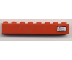 Brick 1 x 8 with 'Basel - Hamburg' Pattern on Right Side (Sticker) - Set 7745