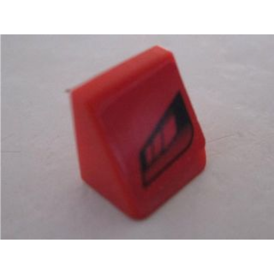 Slope 30 1 x 1 x 2/3 with Black Faded Air Vents on Red Background Pattern Model Left Side (Sticker) - Set 8495