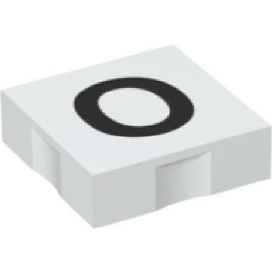 Duplo, Tile 2 x 2 with Black Capital Letter O Pattern