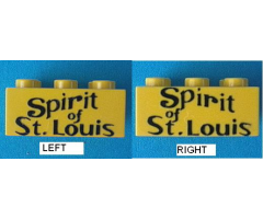 Brick 2 x 3 with 'Spirit of St. Louis' Pattern on Both Sides (Stickers) - Sets 456-1 / 661-1