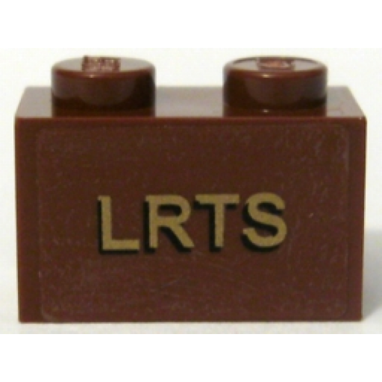 Brick 1 x 2 with Gold 'LRTS' Pattern (Sticker) - Set 10194