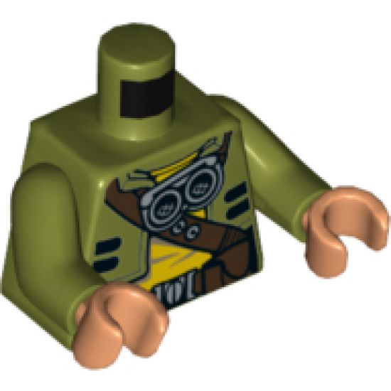 Torso SW Female Jacket with Brown Diagonal Belt and Goggles Pattern (Kordi) / Olive Green Arms / Nougat Hands