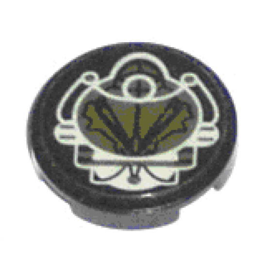 Tile, Round 2 x 2 with Color Changing Heat Sensitive Pattern (Sticker) - UFO Sets