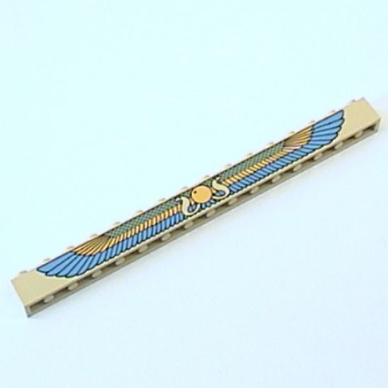 Brick 1 x 16 with Wings Green/Orange/Blue Pattern