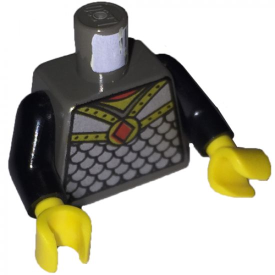 Torso Castle Knights Kingdom Scale Mail with Red Diamond Amulet Pattern / Red Arms / Yellow Hands