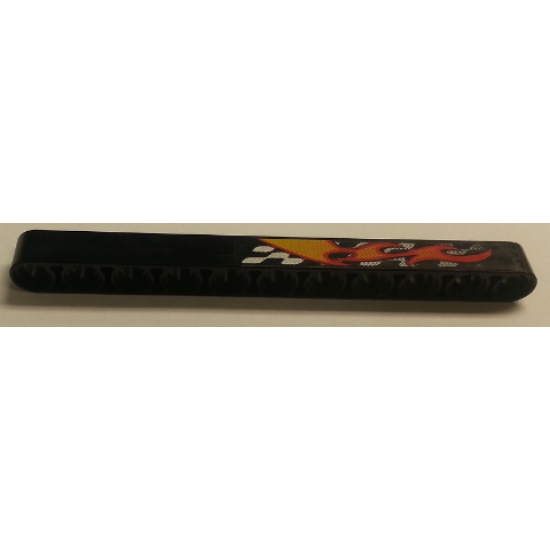 Technic, Liftarm 1 x 11 Thick with Flames and Checkered Pattern Model Left Side (Sticker) - Set 8645