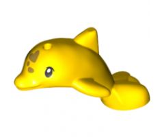Dolphin Baby, Friends, Jumping with Black Eyes and Gold Spots Pattern
