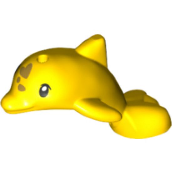 Dolphin Baby, Friends, Jumping with Black Eyes and Gold Spots Pattern