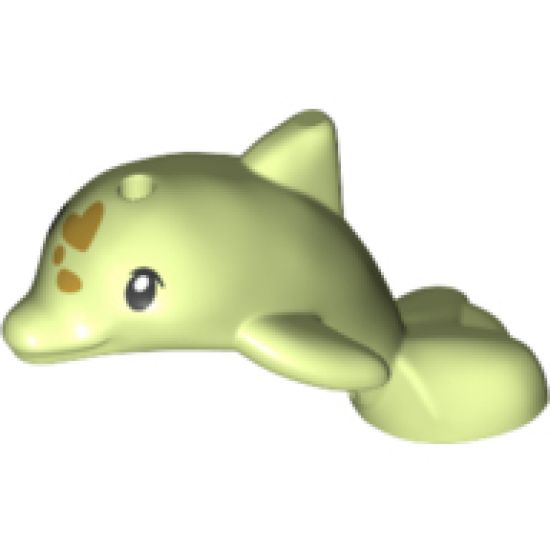Dolphin Baby, Friends, Jumping with Black Eyes and Gold Spots Pattern