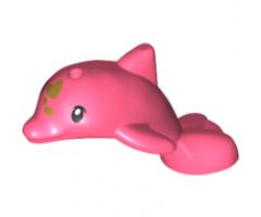 Dolphin Baby, Friends, Jumping with Black Eyes and Gold Spots Pattern