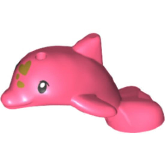Dolphin Baby, Friends, Jumping with Black Eyes and Gold Spots Pattern