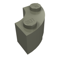 Brick, Round Corner 2 x 2 Macaroni with Stud Notch