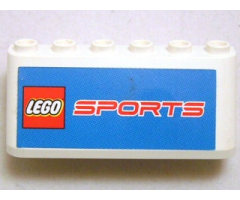 Windscreen 2 x 6 x 2 with LEGO Sports Logo on Blue Background Pattern (Sticker) - Set 3420-4