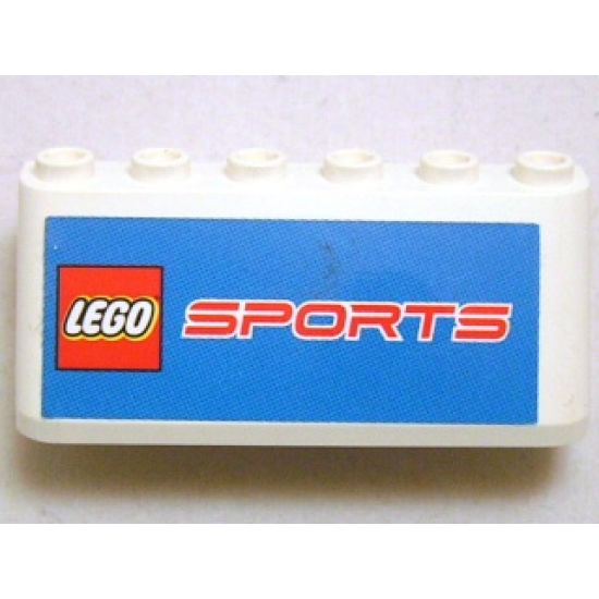 Windscreen 2 x 6 x 2 with LEGO Sports Logo on Blue Background Pattern (Sticker) - Set 3420-4
