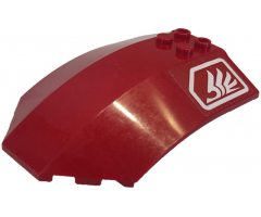 Windscreen 8 x 6 x 2 Curved with White Quad Wing Pattern (Sticker) - Set 7714
