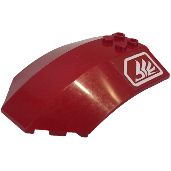 Windscreen 8 x 6 x 2 Curved with White Quad Wing Pattern (Sticker) - Set 7714