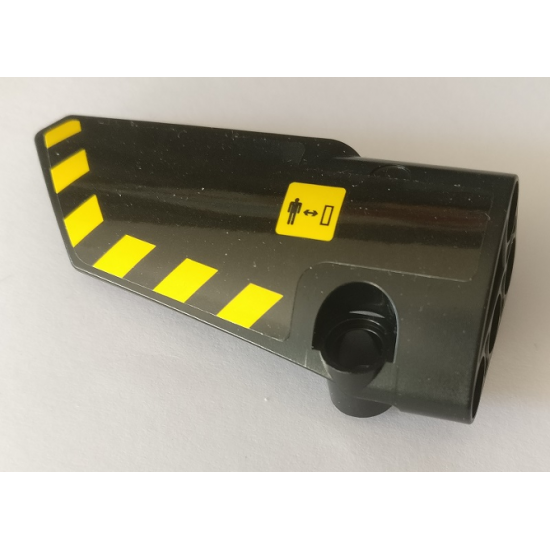 Technic, Panel Fairing # 3 Small Smooth Long, Side A with Warning Sign and Black and Yellow Danger Stripes Pattern (Sticker) - Set 42082