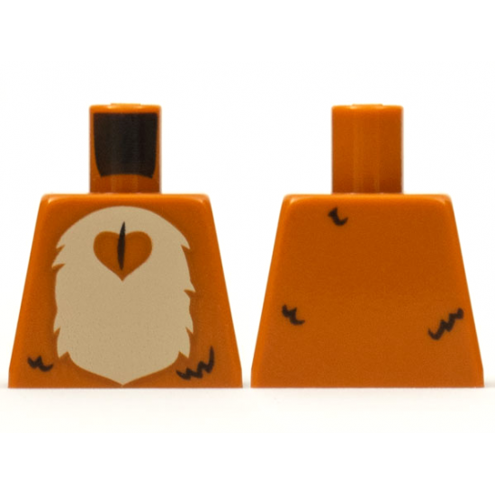 Torso Tan Stomach and Chest Fur and Dark Orange Heart Pattern