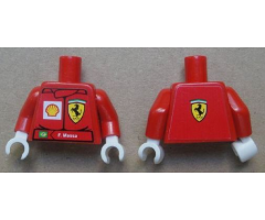 Torso Racers Ferrari front, Ferrari Logo back (Stickers) with F. Massa Name Pattern / Red Arms / White Hands