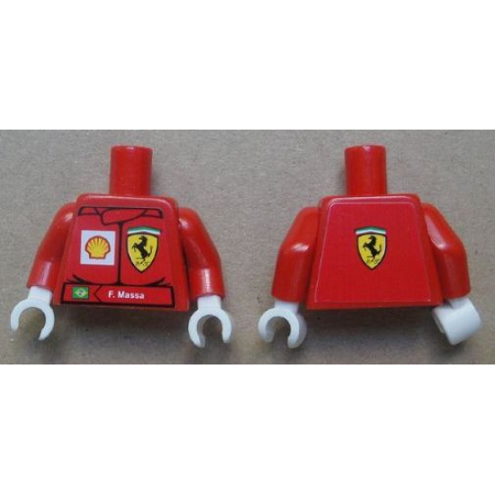 Torso Racers Ferrari front, Ferrari Logo back (Stickers) with F. Massa Name Pattern / Red Arms / White Hands