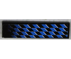 Tile 1 x 4 with Fading Blue Checkered Pattern Left (Sticker) - Set 8458