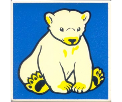 Duplo, Tile 2 x 2 x 1 with Polar Bear Mosaic Picture 07 Pattern (Set 1079)