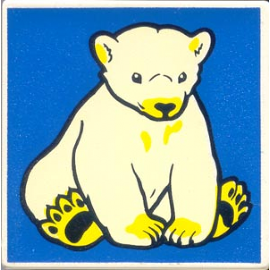 Duplo, Tile 2 x 2 x 1 with Polar Bear Mosaic Picture 07 Pattern (Set 1079)