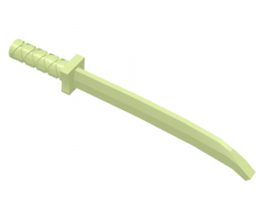 Minifigure, Weapon Sword, Shamshir/Katana (Square Guard) with Uncapped Pommel and Hole in Hilt