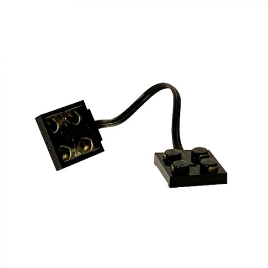 Electric, Wire with Brick 2 x 2 x 1/3 Pair, 15 Studs Long (rare brick height)