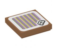 Tile 2 x 2 with Super Mario Scanner Code Monty Mole Pattern (Sticker) - Sets 40414 / 71363 / 71406