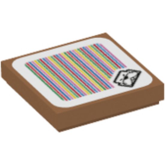 Tile 2 x 2 with Super Mario Scanner Code Monty Mole Pattern (Sticker) - Sets 40414 / 71363 / 71406