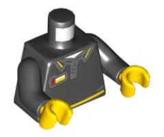 Torso Polo Shirt with Yellow Trim, Name Badge, and Lego Logo on Back Pattern / Black Arms / Yellow Hands